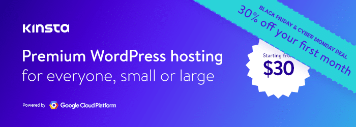Kinsta Hébergement WordPress Premium Banner