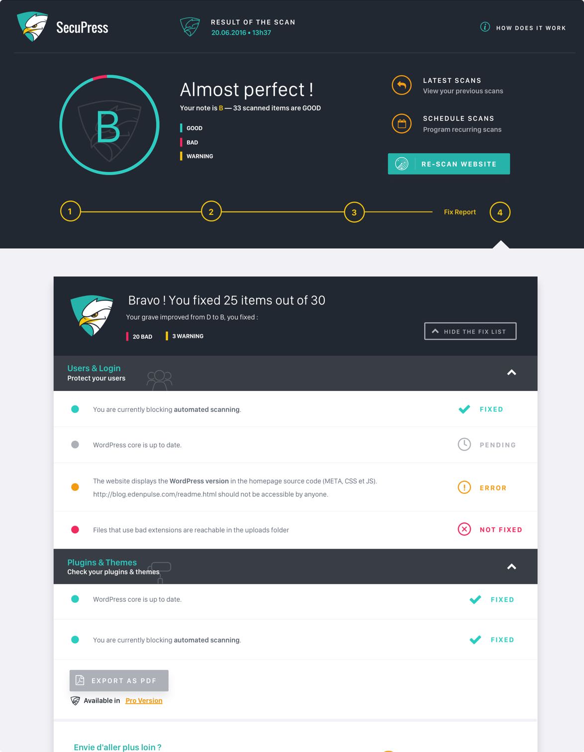 WordPress French Security Plugin - SecuPress