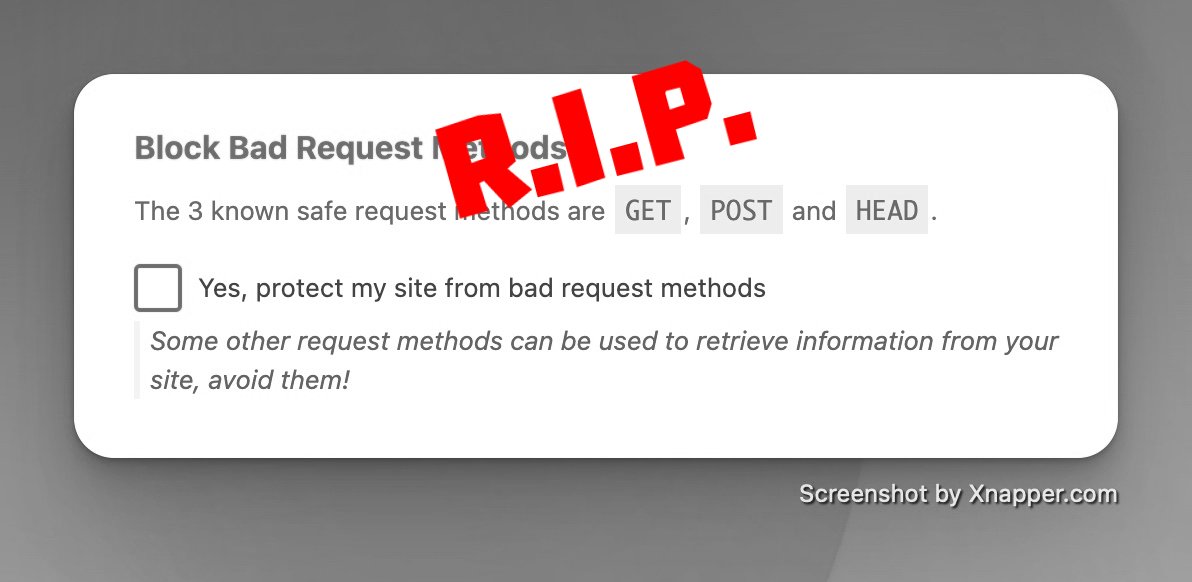 block bad request methods rip