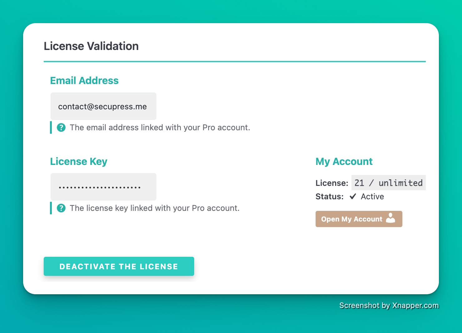 license validation