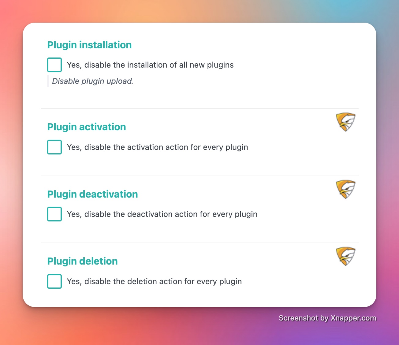plugin actions old