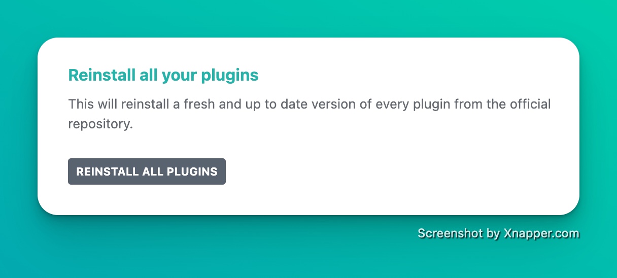 reinstall plugins