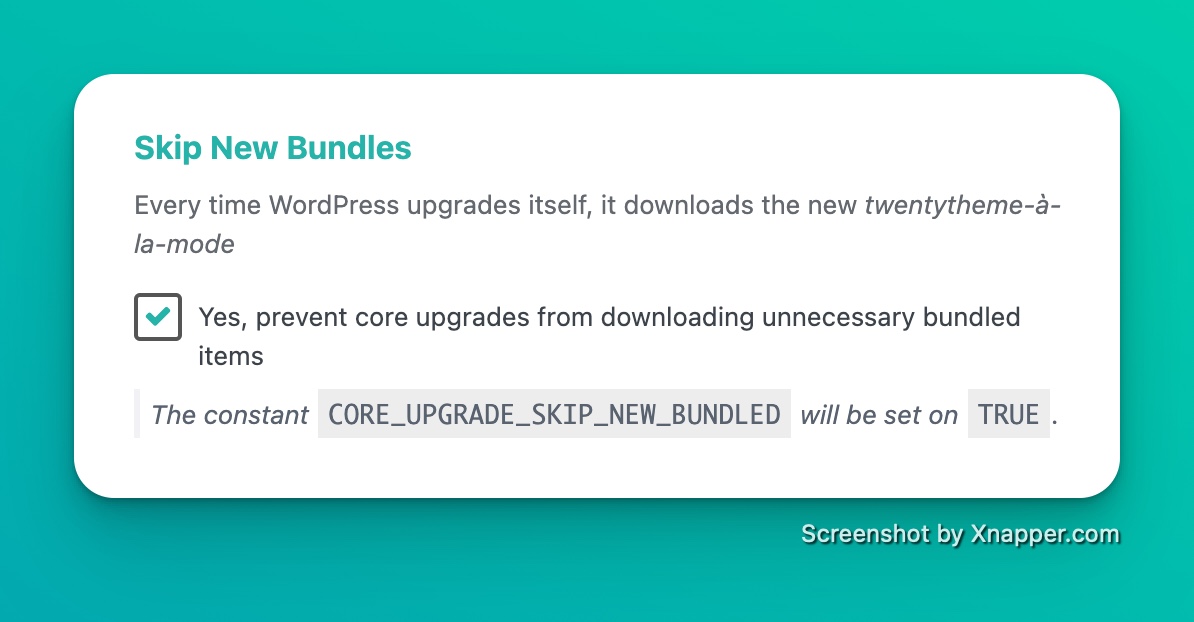 skip new bundles